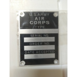 US Army Aircorps data plate